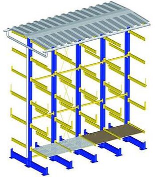 Kragarmregal überdacht: Systemübersicht
